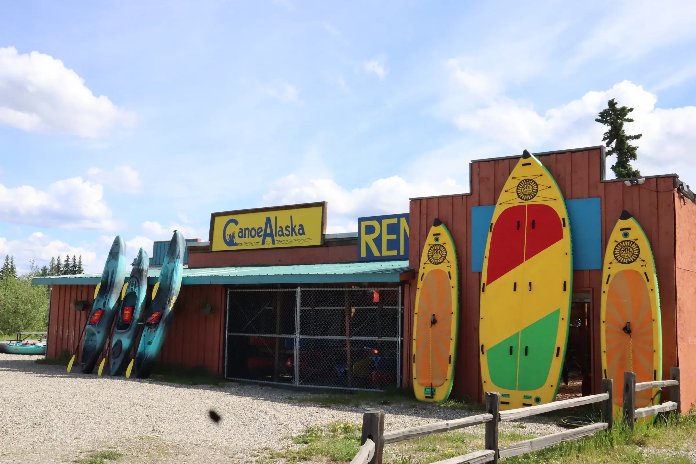 Canoe Alaska shop at Pioneer Park in Fairbanks near the Chena River