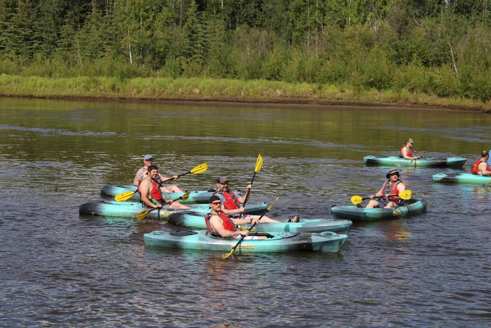 Paddlers on the Pioneer Park to Pike's Landing Chena River float