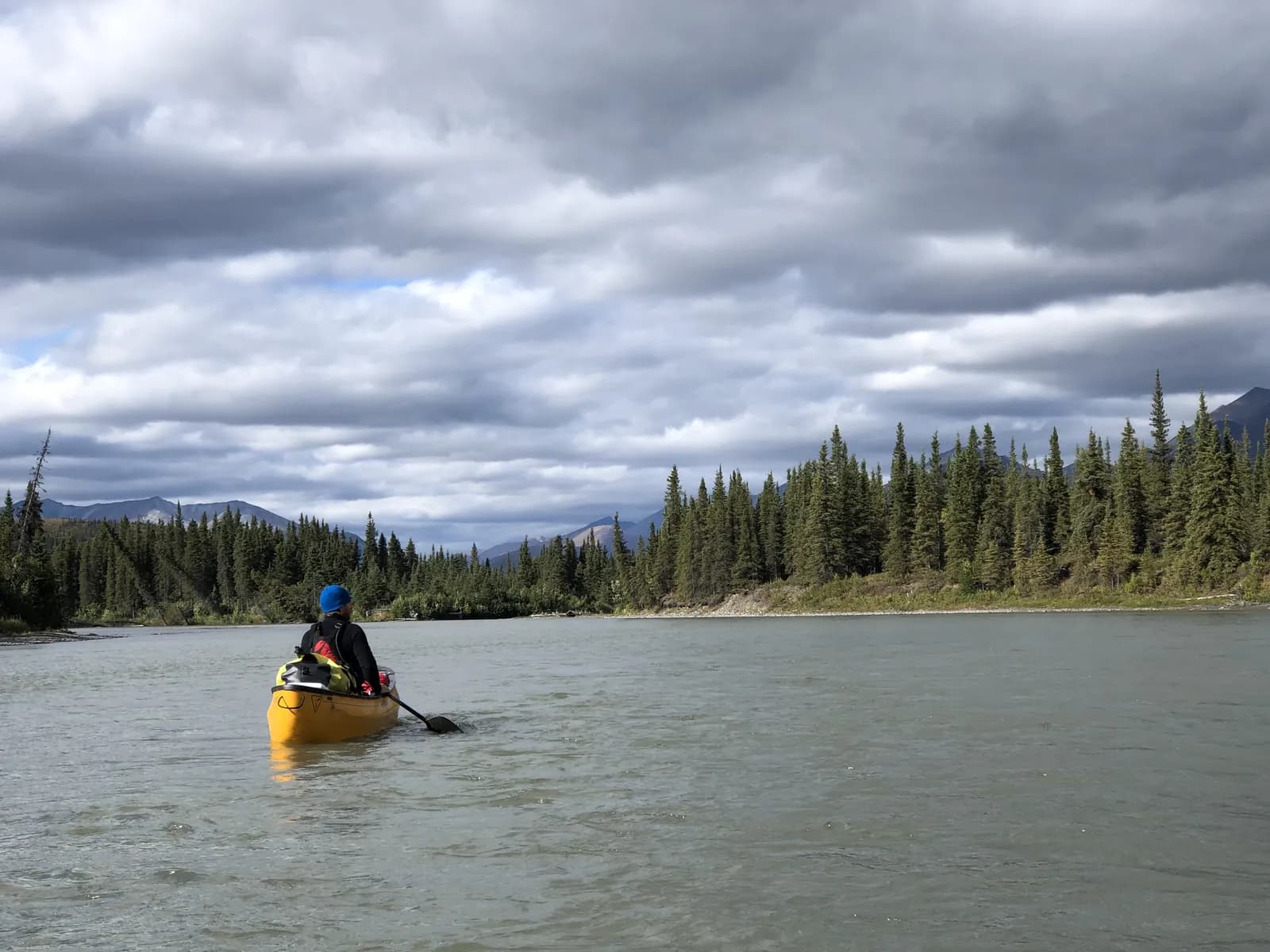 Canoe on a remote Alaska river trip supported by Canoe Alaska