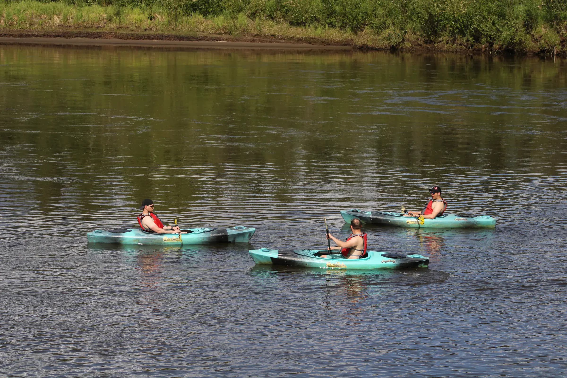 Paddlers on the Pioneer Park to Pike's Landing Chena River float